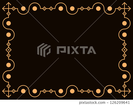 Art deco frame. Vintage linear border. Design a template for invitations, leaflets and greeting cards. Geometric golden frame. The style of the 1920s - 1930s. Vector illustration Art deco frame. Vintage linear border. Design a template for invitations, leaflets and greeting cards. Geometric golden frame. The style of the 1920s - 1930s. Vector illustration 126209641
