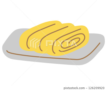 Cute egg roll illustration Cute egg roll illustration 126209920