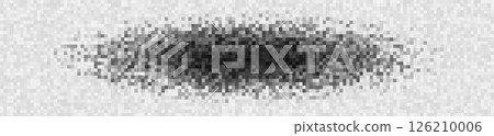 Censor glitch noise texture. Scattered black horizontal shape simulates blocked data or privacy mask with pixelated static. Abstract digital interference. Vector illustration. 126210006