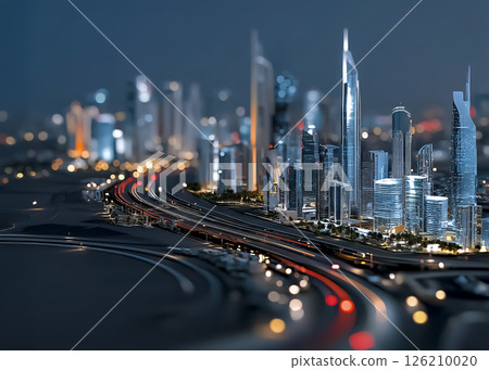 網路空間摩天大樓城市景觀CG素材 126210020
