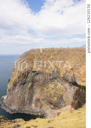 Utoro Lighthouse seen from the Furepe Falls Observation Deck 126210138