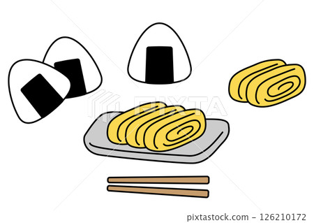 飯糰、玉子燒和筷子一套 飯糰、玉子燒和筷子一套 126210172