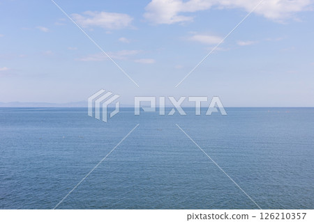 Nemuro Strait and Kunashiri Island as seen from Rausu on the Shiretoko Peninsula 126210357