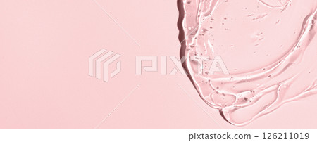 The texture of a moisturizing cosmetic gel or skin serum. Copy space 126211019