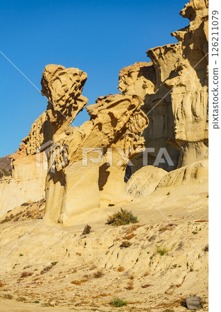 Sandstone formations Bolnuevo, Spain 126211079