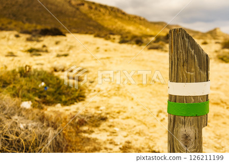 Whit green trail sign 126211199