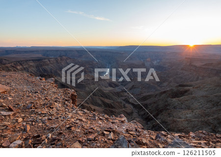 Sunset over fish river canyon Sunset over fish river canyon 126211505