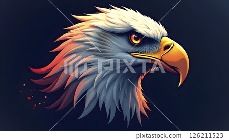 Heroic Eagle Head Vector Portrait 126211523