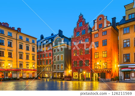 Stockholm, Sweden. Glama Stan downtown, Stortorget Square, twilight hour. Stockholm, Sweden. Glama Stan downtown, Stortorget Square, twilight hour. 126211569