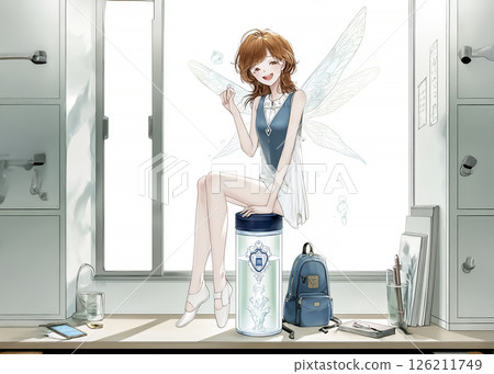 Techno Fairy - Illustration of a fully charged charging fairy waiting to be taken outside 126211749