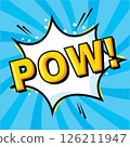 Comic explosion saying Pow. Vector 126211947