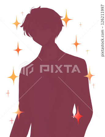 男性閃光剪影 126211997