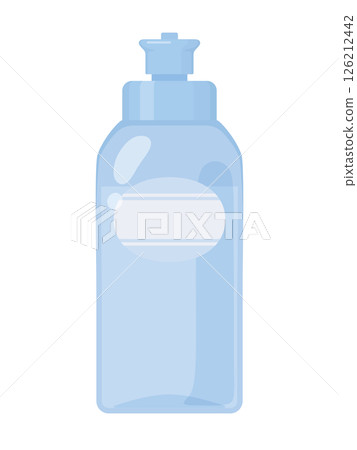 Illustration of a blue dishwashing detergent bottle Illustration of a blue dishwashing detergent bottle 126212442