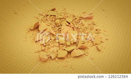 Cluster of Broken Yellow Stones on Dotted Background Cluster of Broken Yellow Stones on Dotted Background 126212564