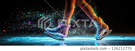 highresolution figure skaters legs ice skates 126212770