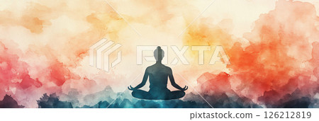 watercolor person background blend colors atmosphere 126212819