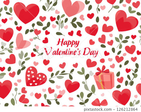 valentines day card hearts flowers greeting 126212864
