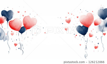 watercolor illustration balloons semicircle sense depth 126212866