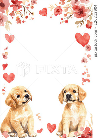 watercolor illustration head puppy retriever depicted 126212904
