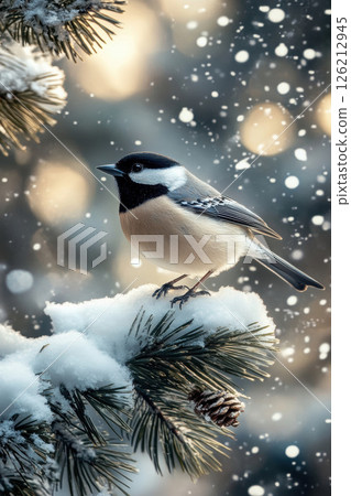 bird branch hint wings tail closeup 126212945
