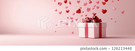 3d valentines day scene gift stripes 126213448