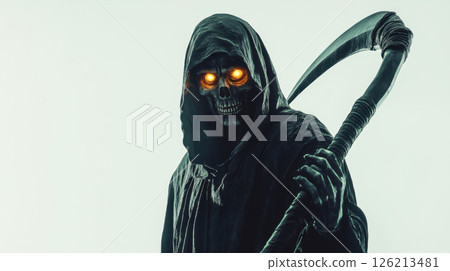 figure eyes figures attire hood orange 126213481