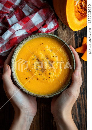 view hands table pepper topdown bowl 126213620