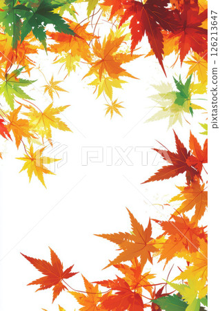 illustration maple atmosphere orange leaves depicted 126213647