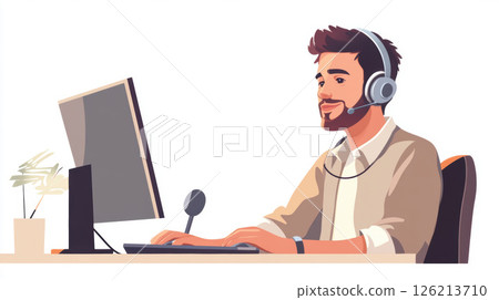 worker headset computer center microphone general worker headset computer center microphone general 126213710