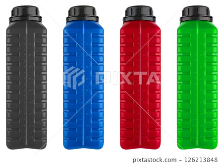 White plastic canister with leak-proof lid White plastic canister with leak-proof lid 126213848