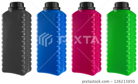 Durable plastic container in the shape of a small canister. Ideal for water, oils and chemical solutions Durable plastic container in the shape of a small canister. Ideal for water, oils and chemical solutions 126213850
