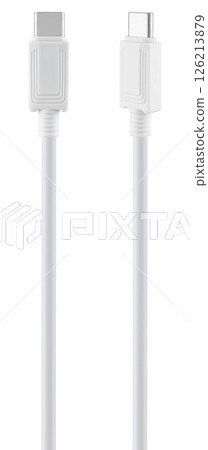 Type-C charging cable with high transfer speed, on white background Type-C charging cable with high transfer speed, on white background 126213879