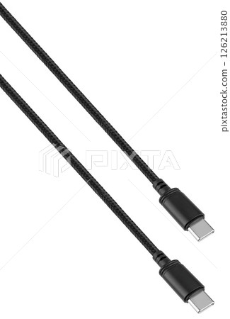 Type-C charging cable with high transfer speed, on white background 126213880