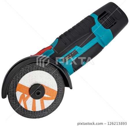 Miniature battery powered sander with a comfortable handle. 126213893