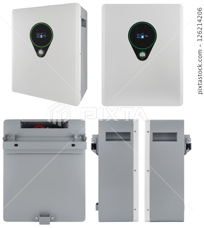 Battery for solar panels, clean energy on white background in insulation. 126214206