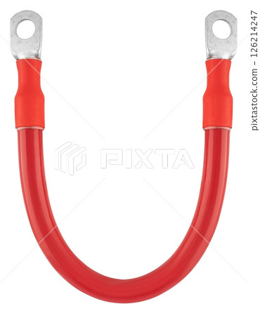 Power cable with strong insulation, white background in insulation Power cable with strong insulation, white background in insulation 126214247