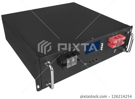 Battery pack for solar power plants, on white background in insulation. Battery pack for solar power plants, on white background in insulation. 126214254