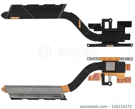 Original laptop cooling radiator, insulated on white background Original laptop cooling radiator, insulated on white background 126214273