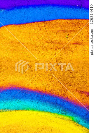 Vibrant Rainbow Texture in Neon Orange, Blue, Purple for Retro 80s, Psychedelic Art Vibrant Rainbow Texture in Neon Orange, Blue, Purple for Retro 80s, Psychedelic Art 126214410