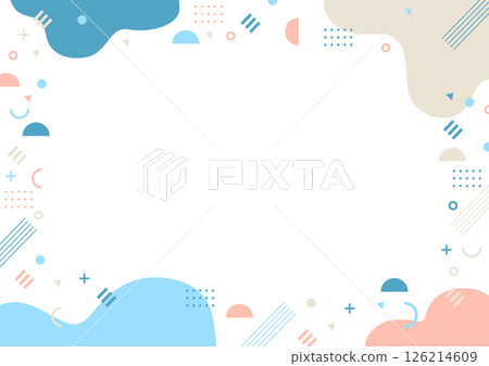 Geometric and irregular background material in pink and blue 126214609