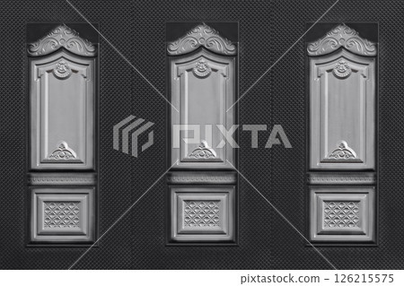 background of a brown metal door with a pattern background of a brown metal door with a pattern 126215575