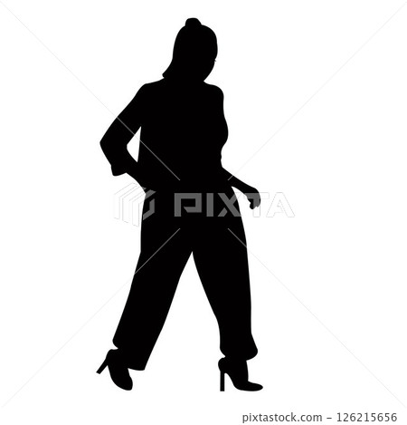 a woman body silhouette vector 126215656