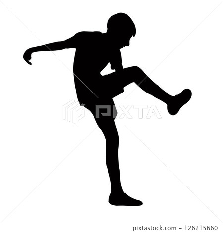 a boy jumping body silhouette vector 126215660