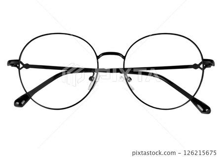 optical glasses in black frame isolated optical glasses in black frame isolated 126215675
