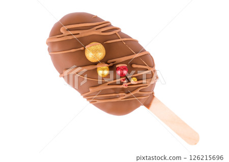 chocolate ice cream cake isolated 126215696