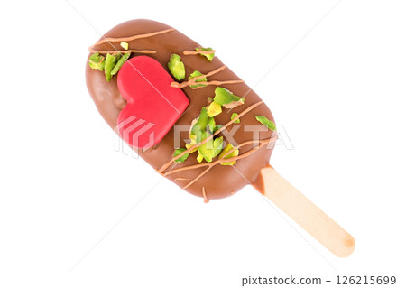 chocolate ice cream cake isolated chocolate ice cream cake isolated 126215699