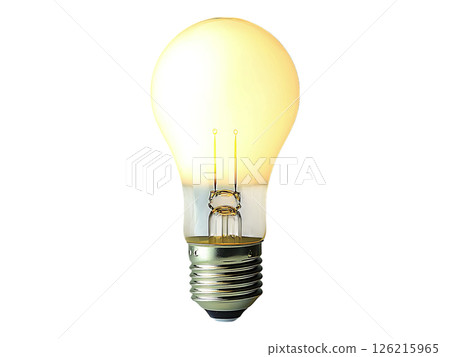 Illuminating lightbulb glowing brightly against a neutral background.  Perfect for concepts of ideas, innovation, inspiration, and solutions. 126215965
