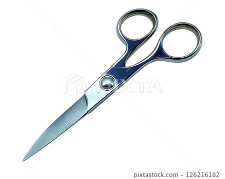 Metallic Line Scissors Sleek, metallic scissors isolated on white. ... - Stock Illustration ...