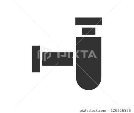 Simple, bold illustration of a sink drain pipe, ideal for plumbing, repair, or maintenance themes. Clear vector design, suitable for various digital and print applications. 126216556
