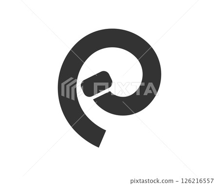 Abstract design element forming a stylized, curved shape, perfect for modern logos or icon sets. Evokes concepts like motion, growth, and simplicity. Versatile for diverse brand identities. 126216557